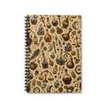 The Alchemist's Cabinet Notebook — Spiral Ruled Journal with Vintage Apothecary Design