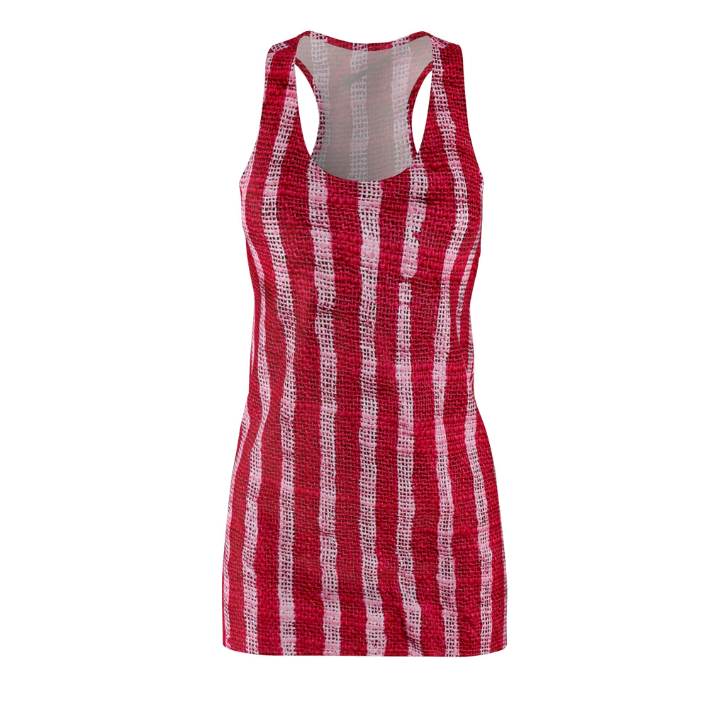 Red Tie-Dye Stripe Racerback Dress