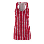 Red Tie-Dye Stripe Racerback Dress