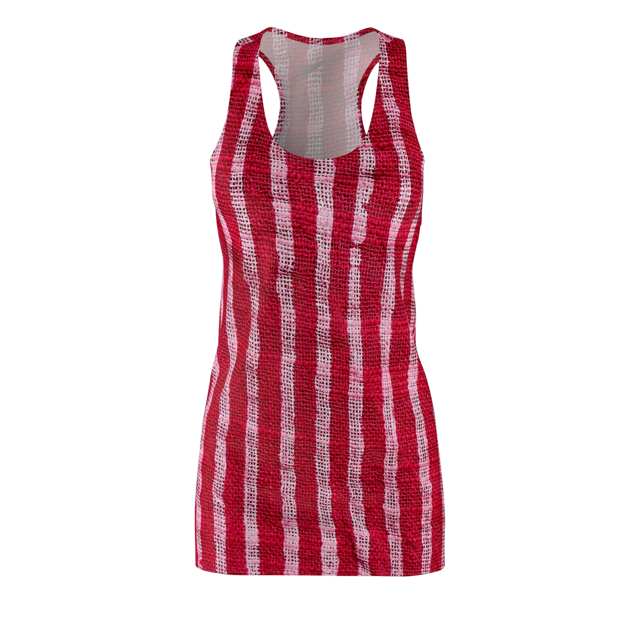 Red Tie-Dye Stripe Racerback Dress