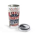 Party Like a Patriot 20oz Tumbler — American Flag Fourth of July Travel Cup