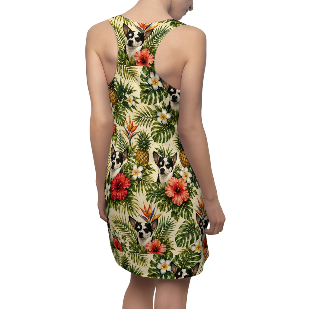 Tropical Chihuahua Racerback Dress – Pineapple & Hibiscus AOP