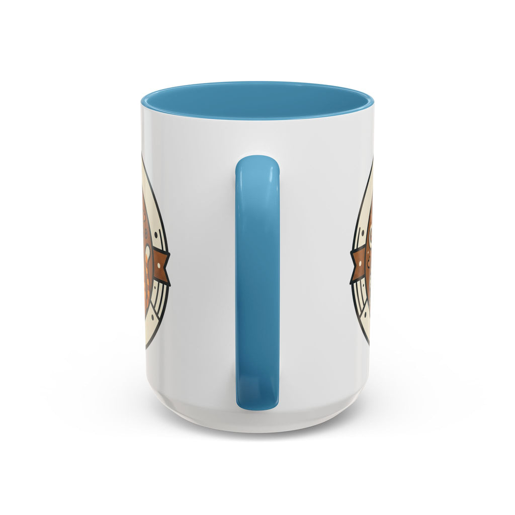 Cat Coffee Mug — Cute Orange Kitty Holding ‘Coffee’ Accent Ceramic Mug (11/15 oz)