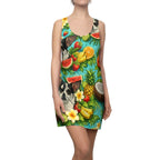 Tropical Chihuahua Racerback Dress — Fruit & Floral All-Over Print