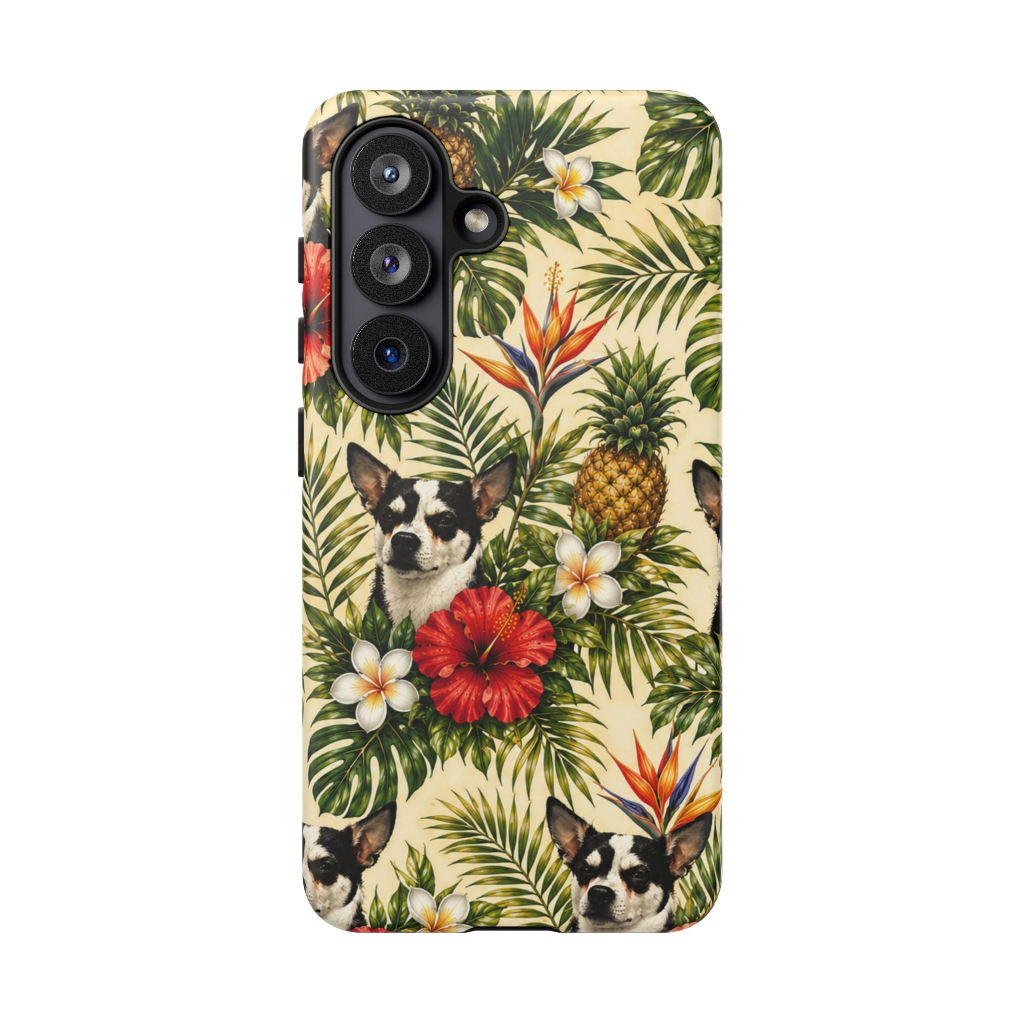 Tropical chihuahua Phone Case — Floral Pineapple Protective Tough Case