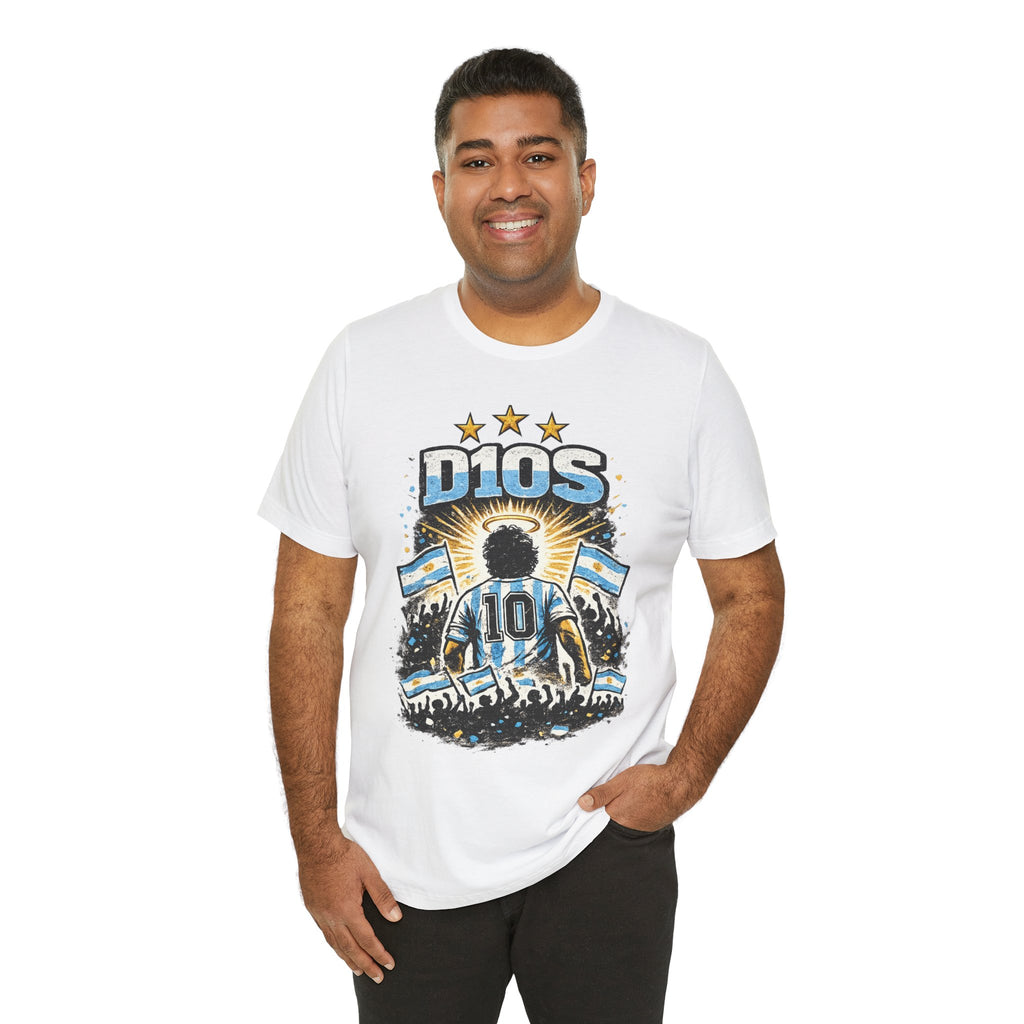 Dios 10 Argentina Soccer Tee — Maradona Tribute Football Shirt