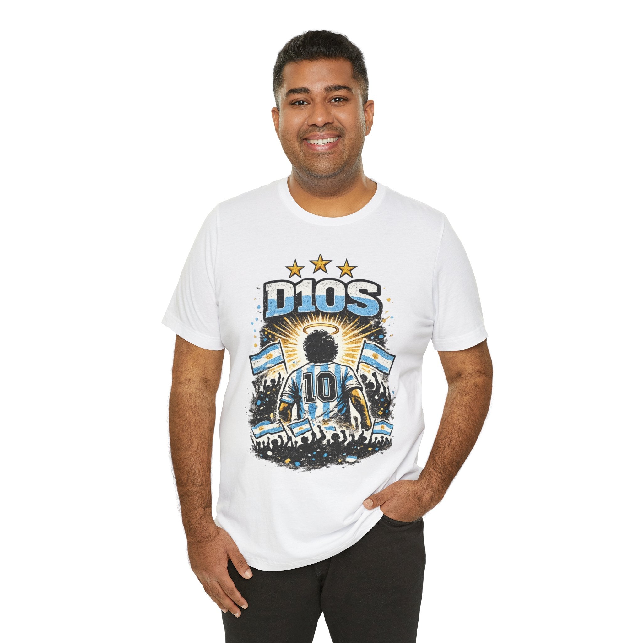 Dios 10 Argentina Soccer Tee — Maradona Tribute Football Shirt