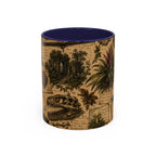 Vintage Natural History Coffee Mug — Botanical & Fossil Illustration Accent Mug