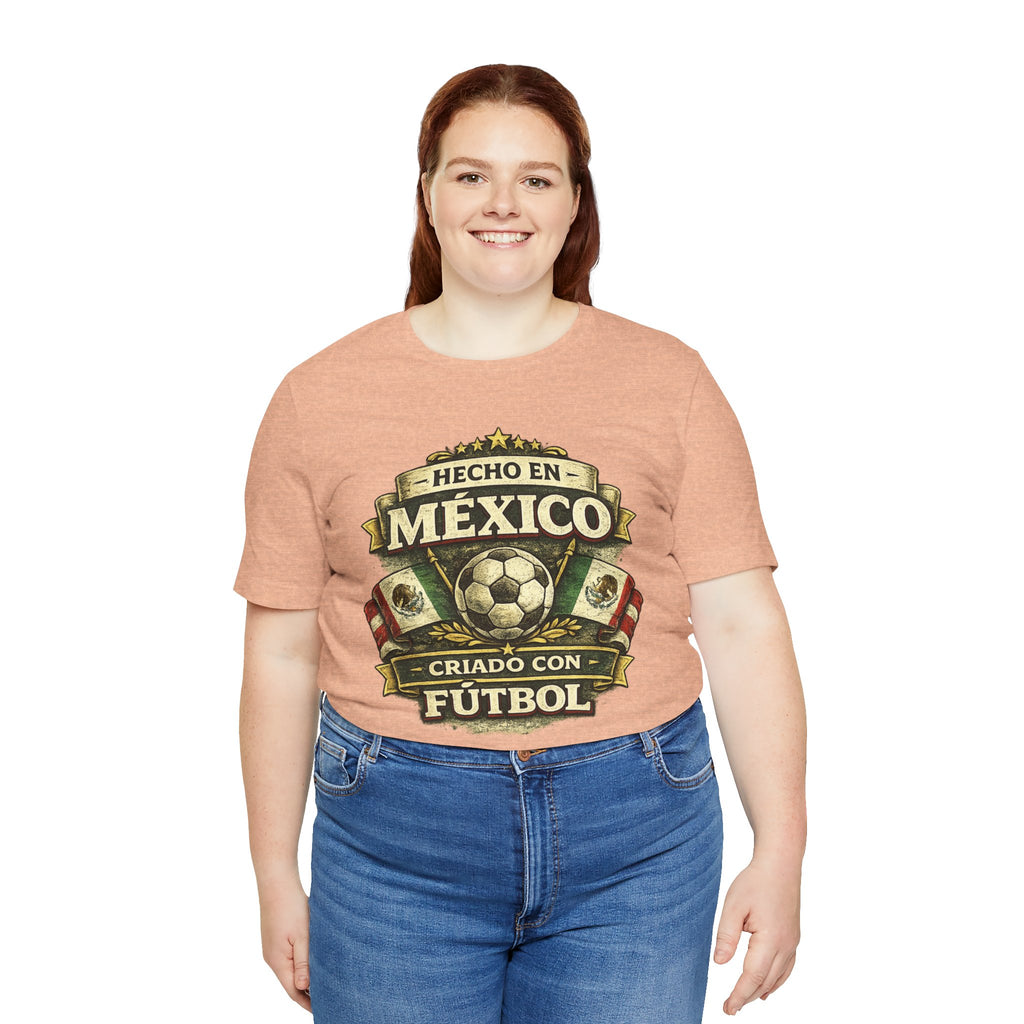 Mexico Soccer T‑Shirt — "Hecho en México, Criado con Fútbol" Vintage Football Tee