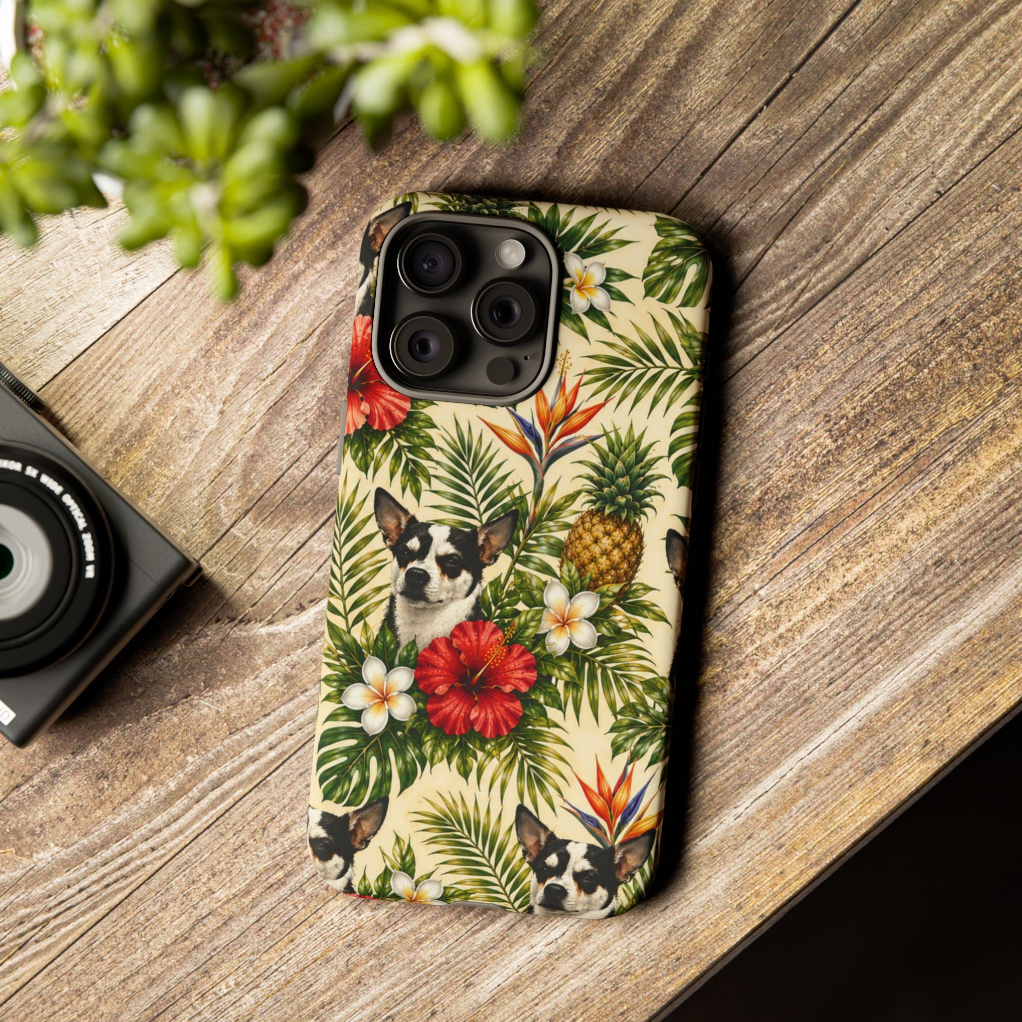Tropical chihuahua Phone Case — Floral Pineapple Protective Tough Case