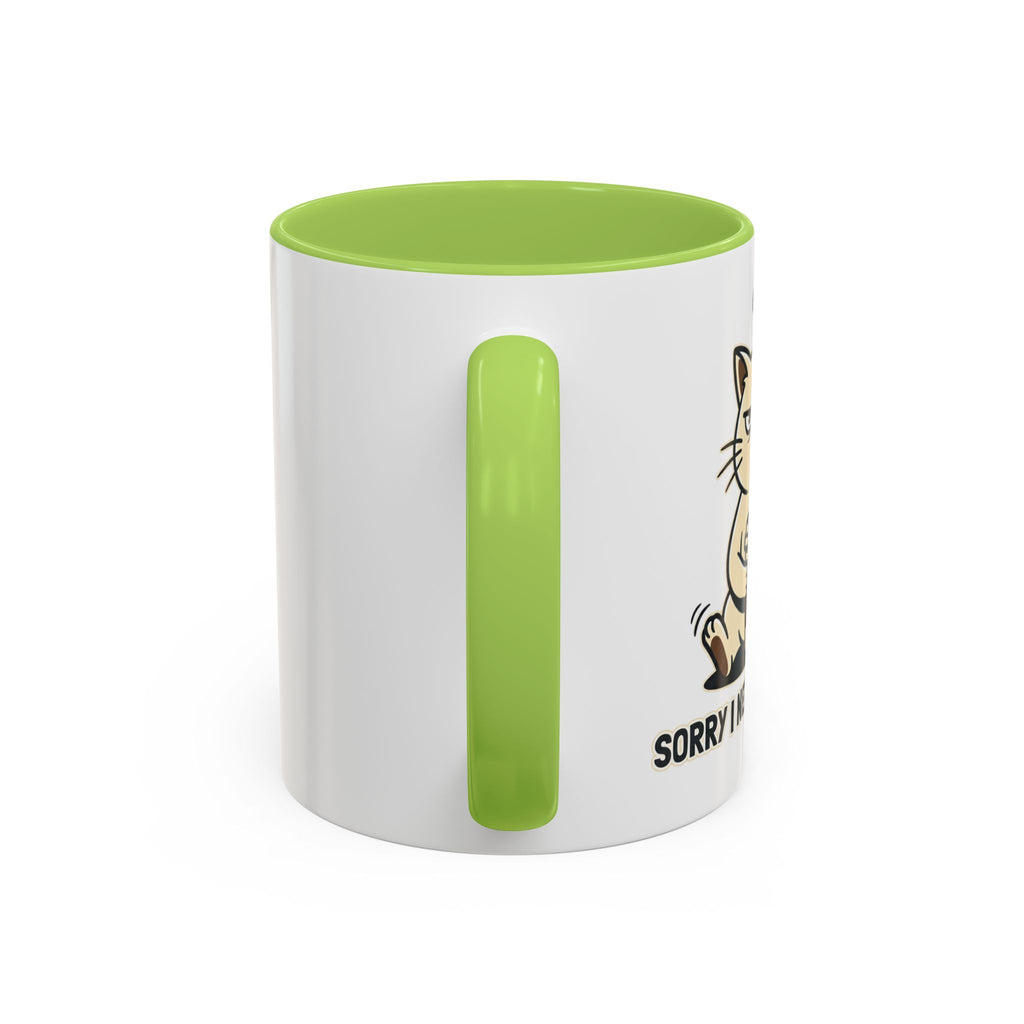 Cat Lover Coffee Mug – Cute Cat Illustration ‘Coffee’ Accent Ceramic Mug (11/15oz)