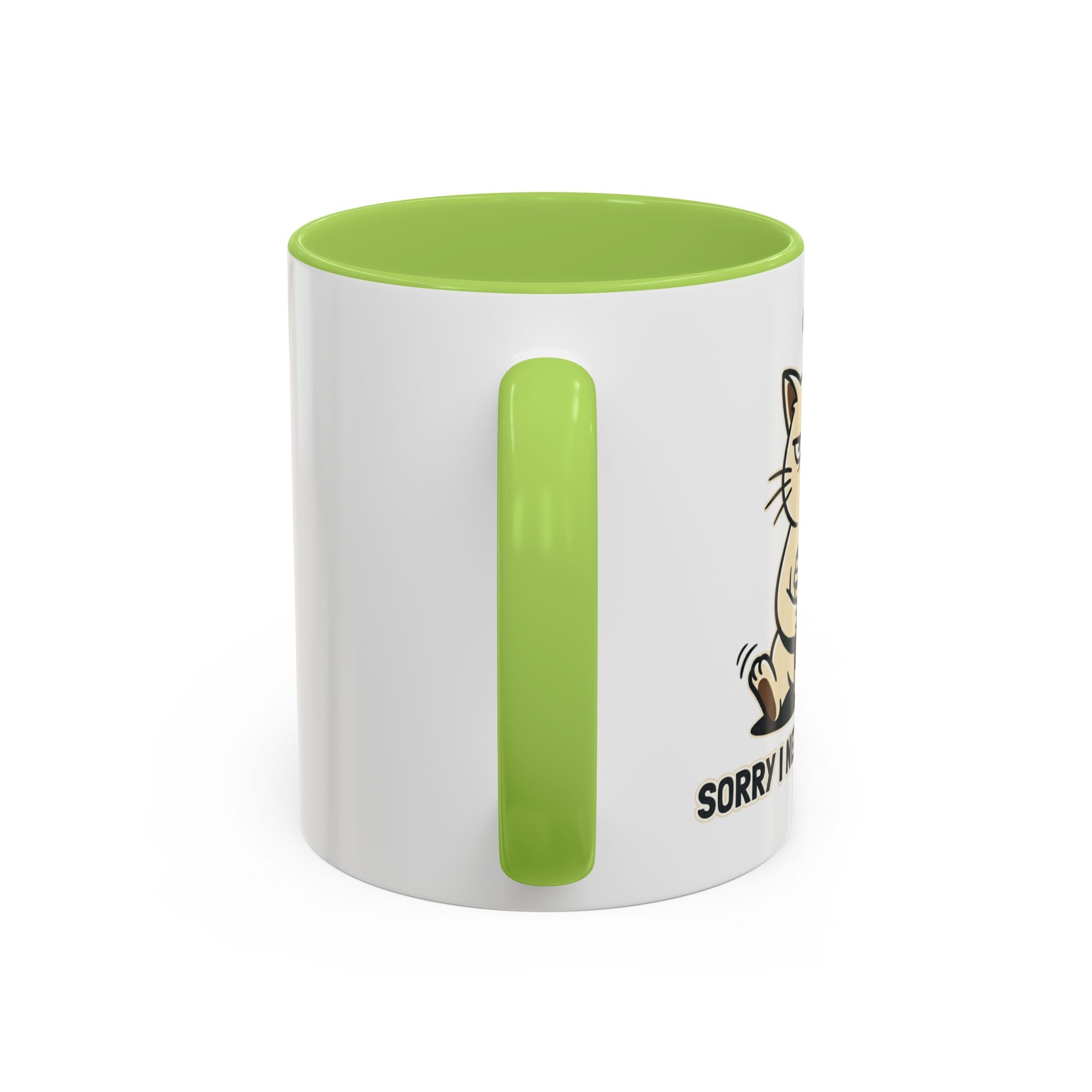 Cat Lover Coffee Mug – Cute Cat Illustration ‘Coffee’ Accent Ceramic Mug (11/15oz)