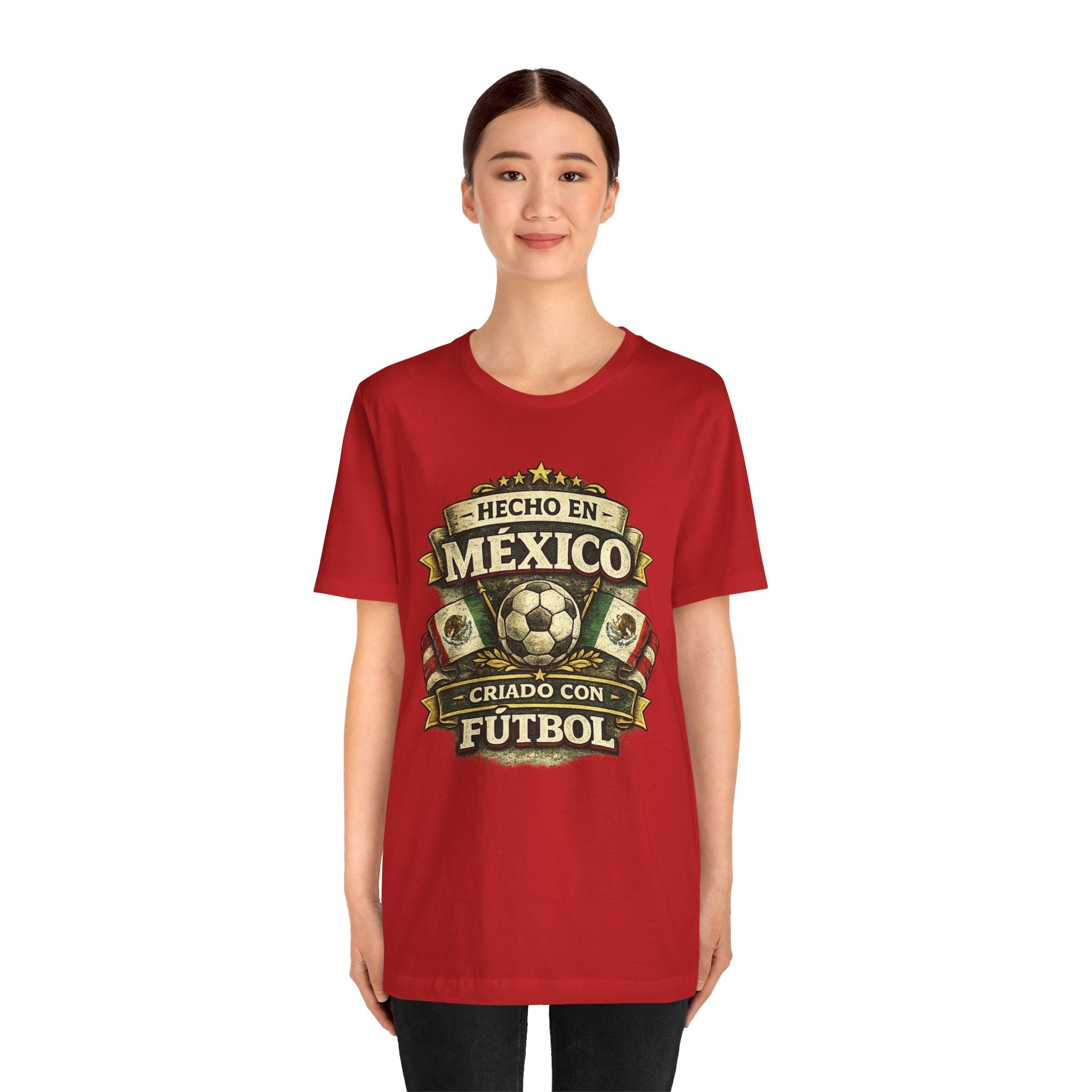 Mexico Soccer T‑Shirt — "Hecho en México, Criado con Fútbol" Vintage Football Tee