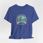 Miami Beach Vintage Logo Tee — Miami Skyline Sunset T‑Shirt