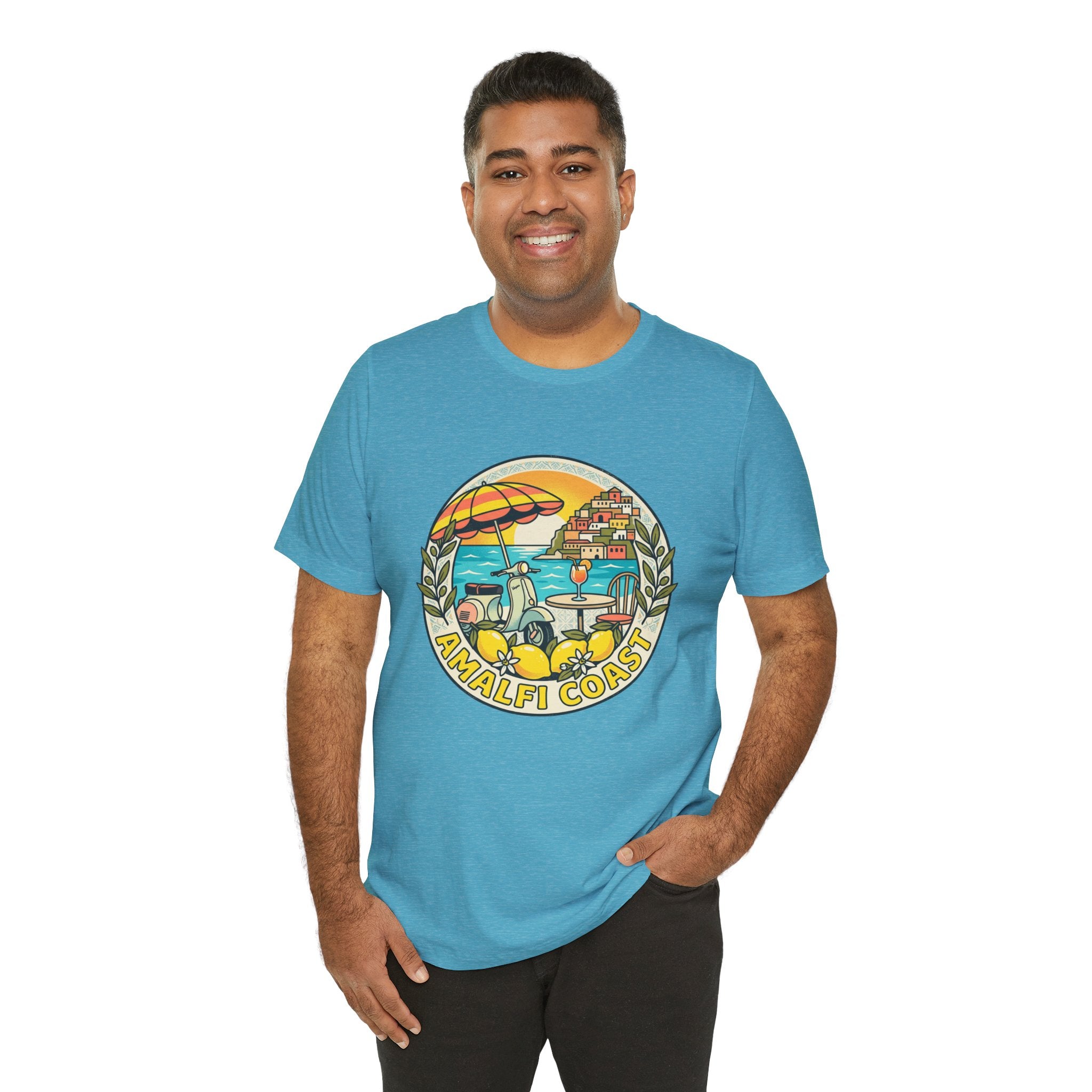 Amalfi Coast Vintage Travel Tee — Scenic Lemon & Vespa Graphic