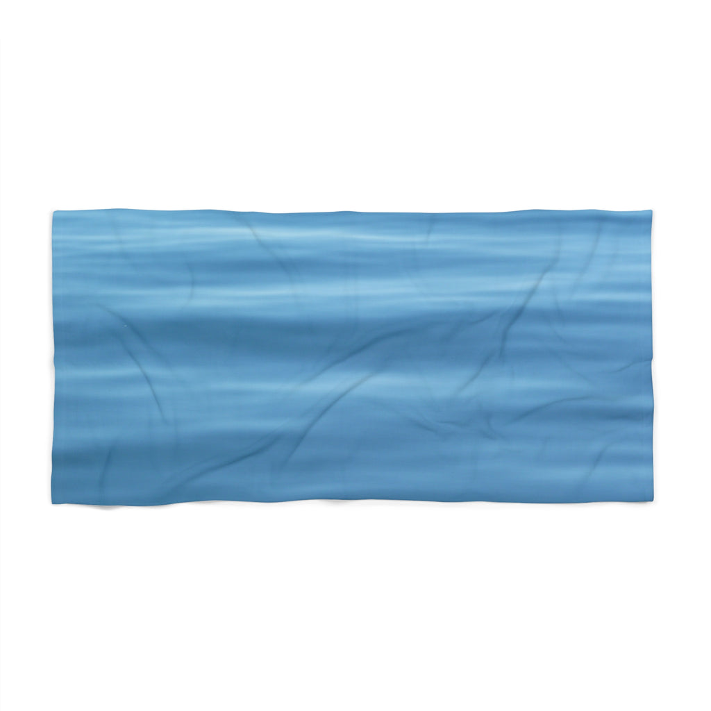 Ocean Blue Beach Towel — Soft Wavy Water Print