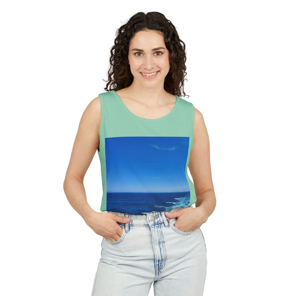 Ocean View Photo Tank Top — Coastal Beach Vibes Summer Tee
