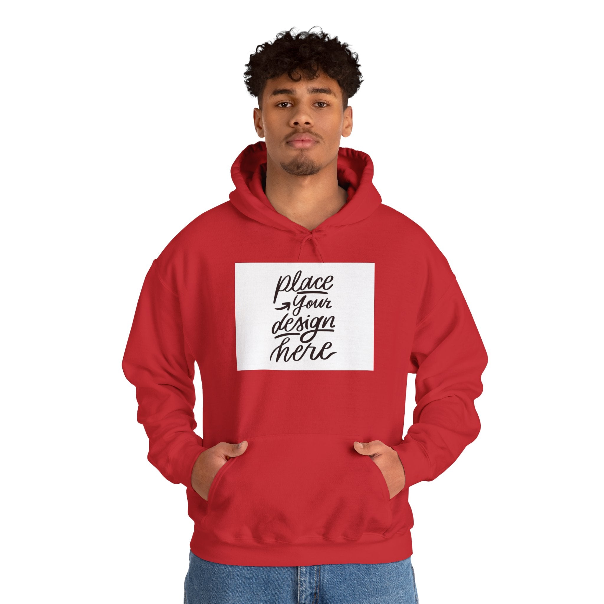 Classic Hoodie with Centered Design – 'Place Your Design Here'