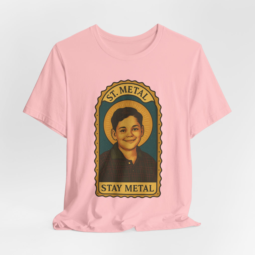 Copy of Stay Metal T-Shirt — Retro Saint Portrait Heavy Metal Tee