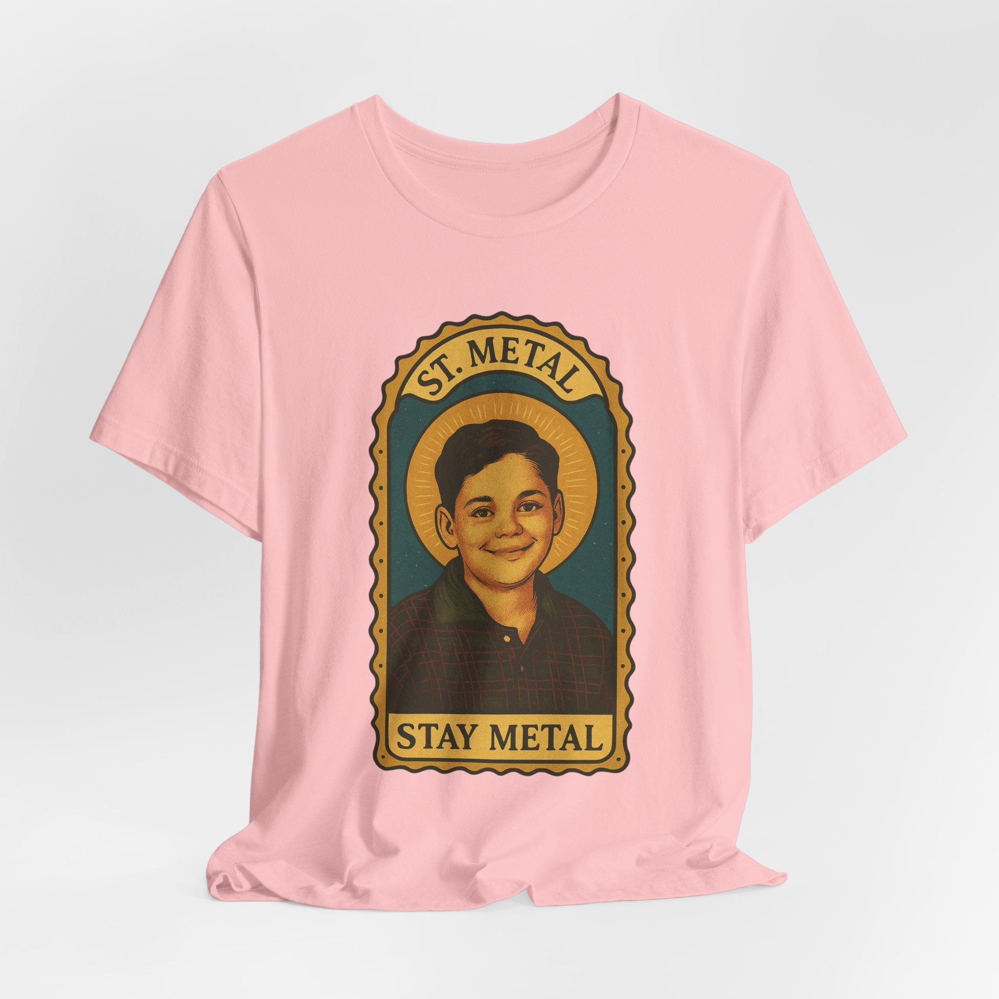 Copy of Stay Metal T-Shirt — Retro Saint Portrait Heavy Metal Tee