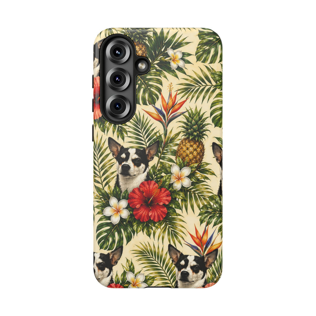 Tropical chihuahua Phone Case — Floral Pineapple Protective Tough Case
