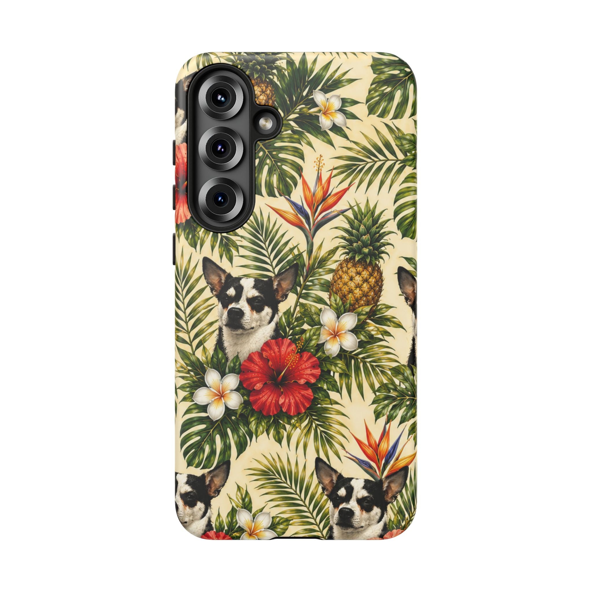 Tropical chihuahua Phone Case — Floral Pineapple Protective Tough Case