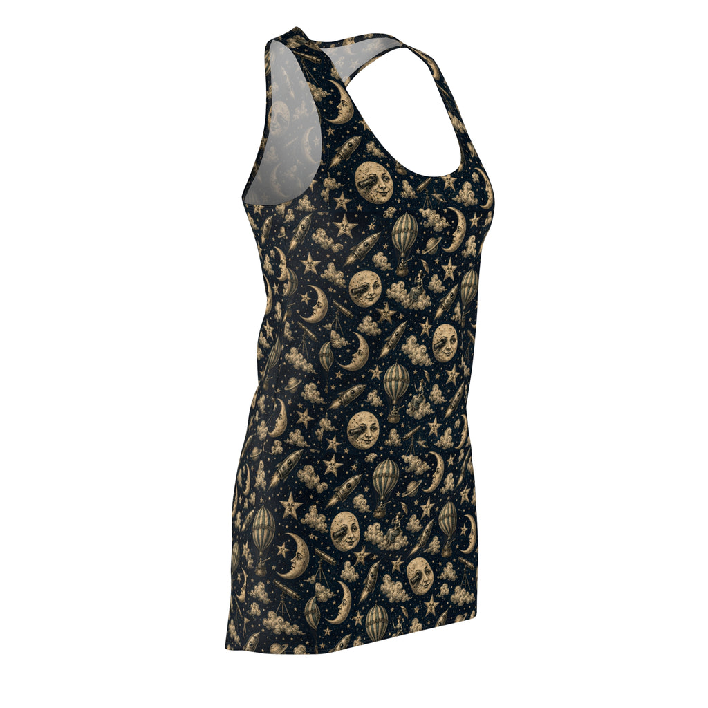 Racerback Dress — Vintage Moon & Stars All-Over Print