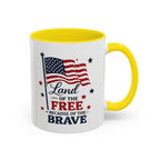 Patriotic Coffee Mug — "Land of the Free Because of the Brave" Accent Mug