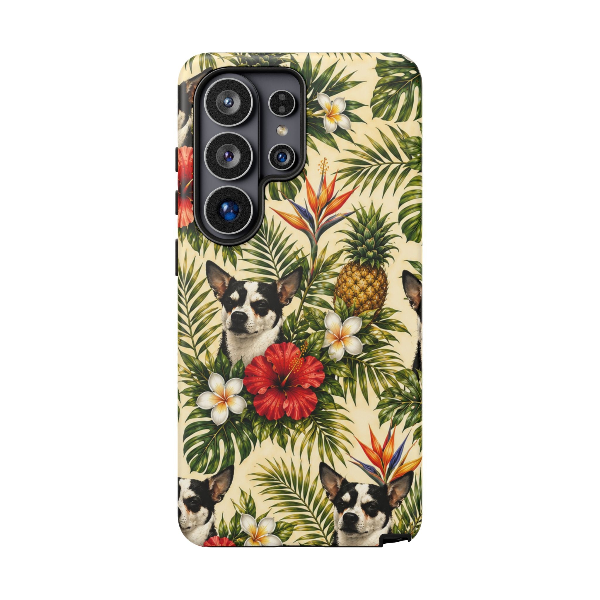 Tropical chihuahua Phone Case — Floral Pineapple Protective Tough Case