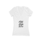 Custom Women's Deep V-Neck Tee — Slim Jersey Short Sleeve