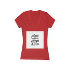 Custom Women's Deep V-Neck Tee — Slim Jersey Short Sleeve