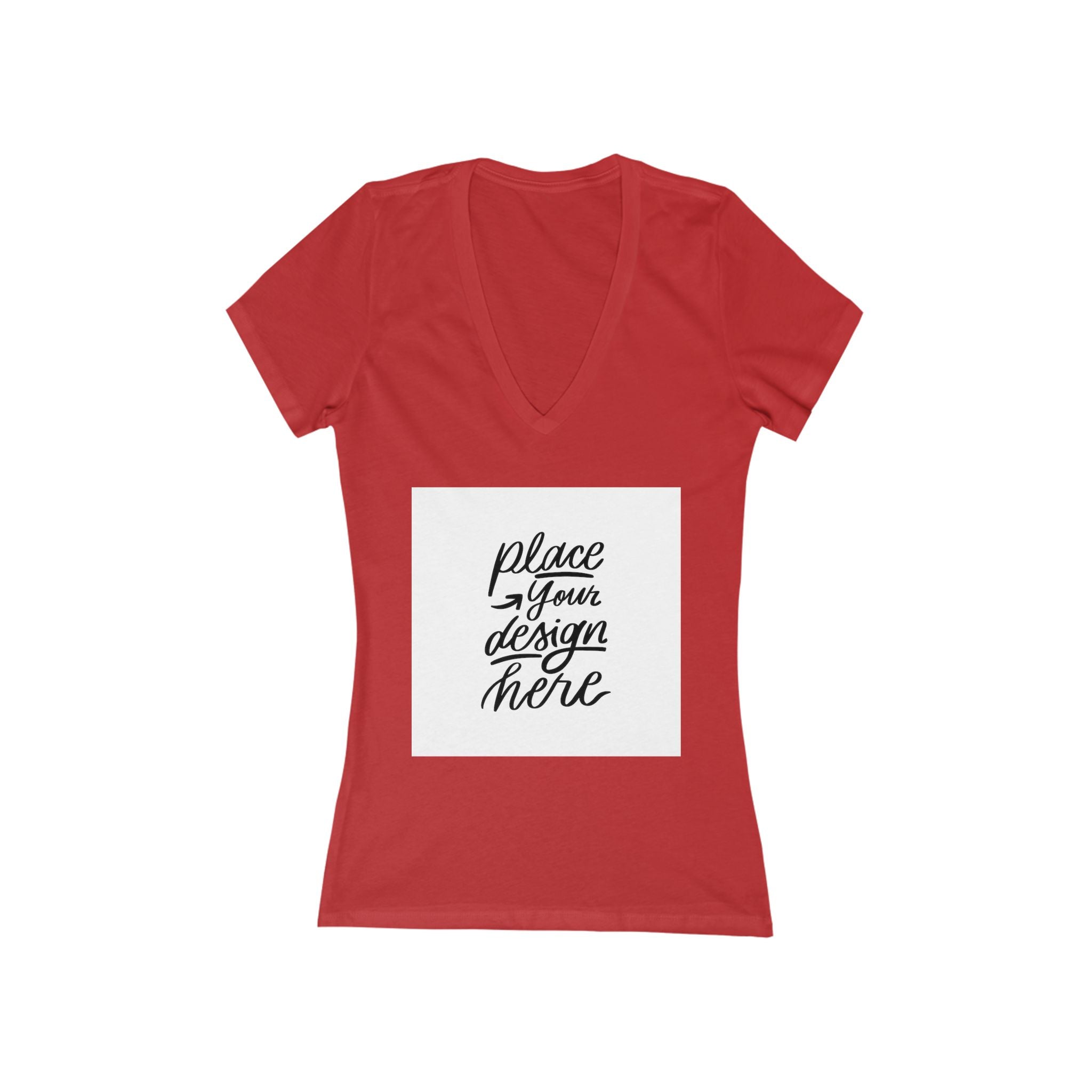 Custom Women's Deep V-Neck Tee — Slim Jersey Short Sleeve