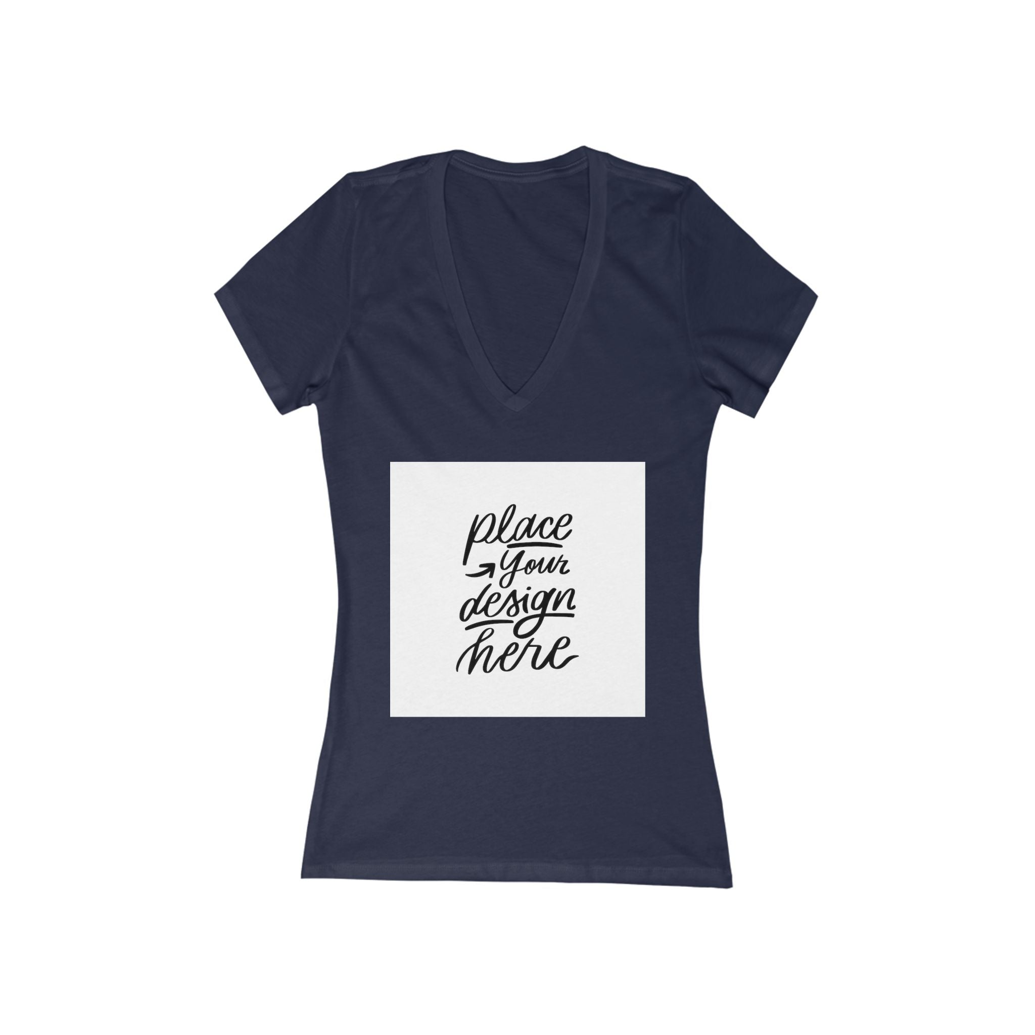 Custom Women's Deep V-Neck Tee — Slim Jersey Short Sleeve