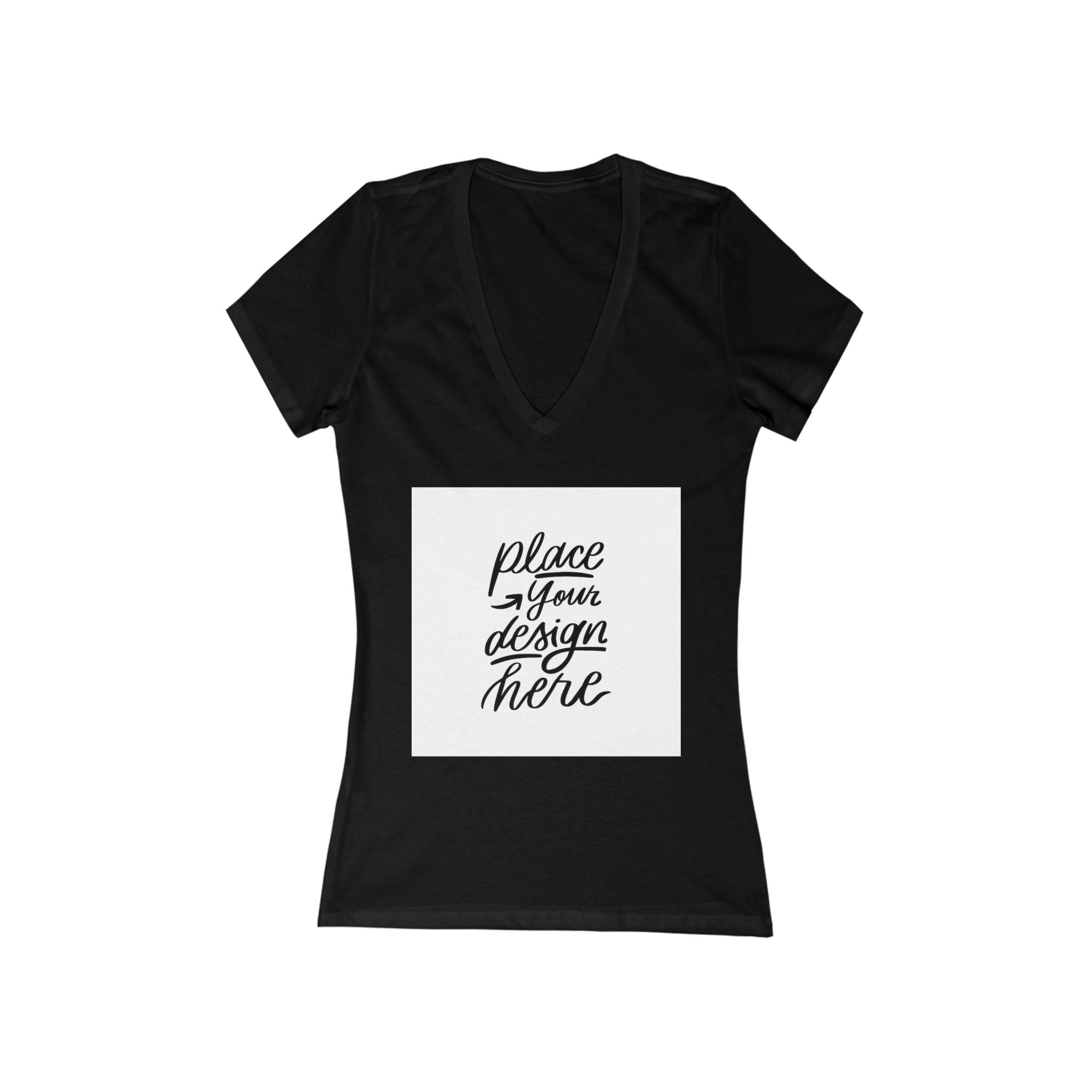 Custom Women's Deep V-Neck Tee — Slim Jersey Short Sleeve