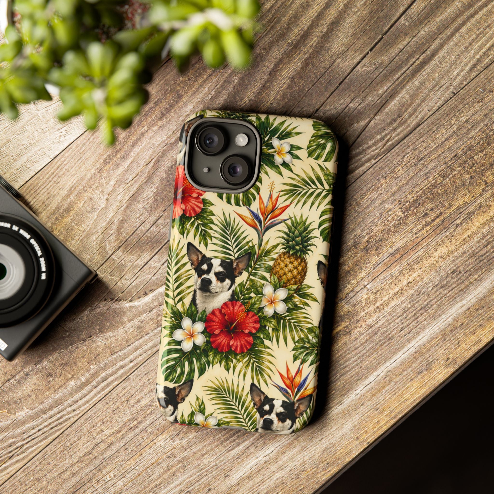 Tropical chihuahua Phone Case — Floral Pineapple Protective Tough Case