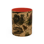 Vintage Natural History Coffee Mug — Botanical & Fossil Illustration Accent Mug