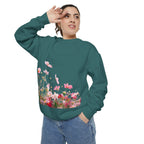 Floral Meadow Sweatshirt — Pink Cosmos Garden Crewneck