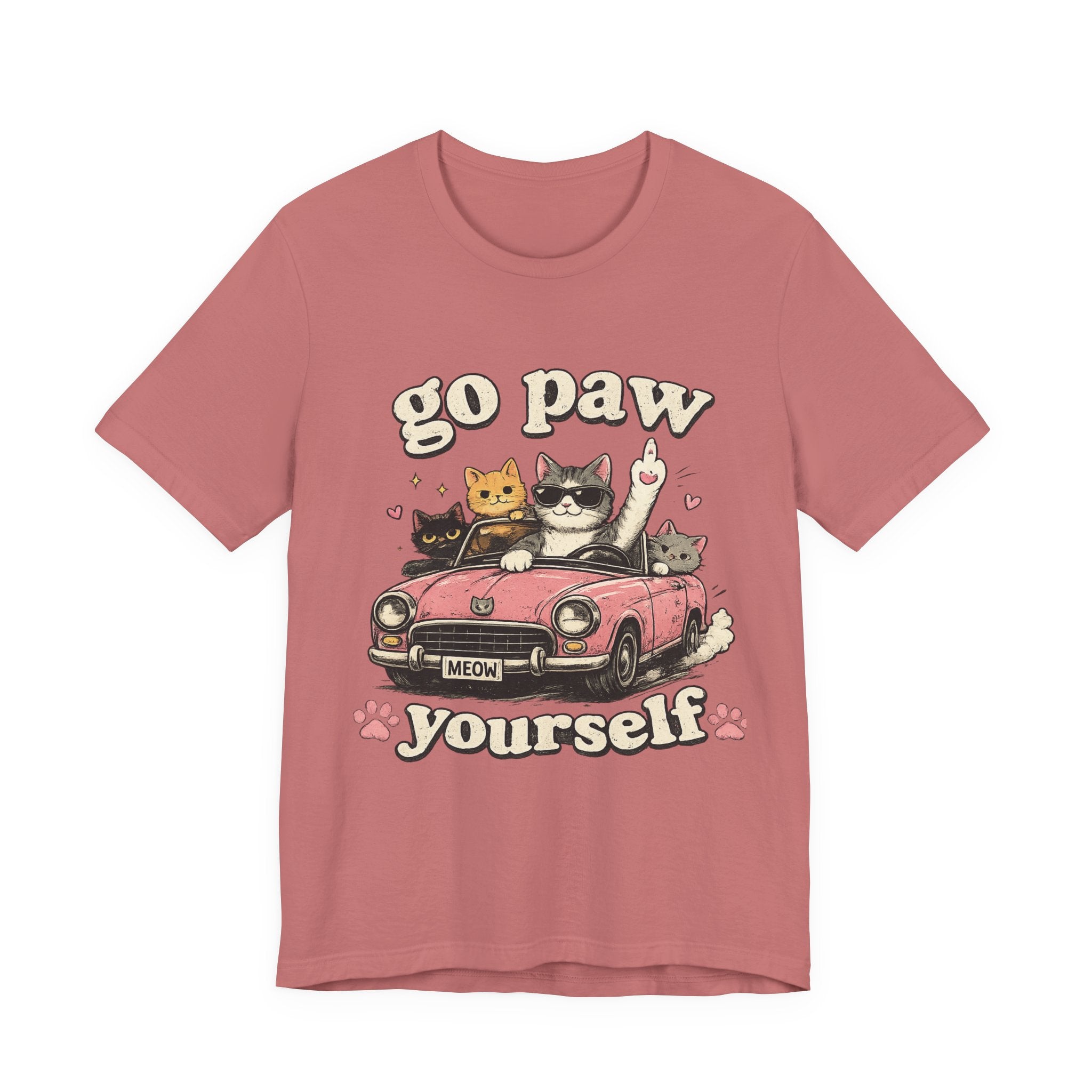 Go Paw Yourself Cat Tee – Cute Retro Cats in Convertible T‑Shirt
