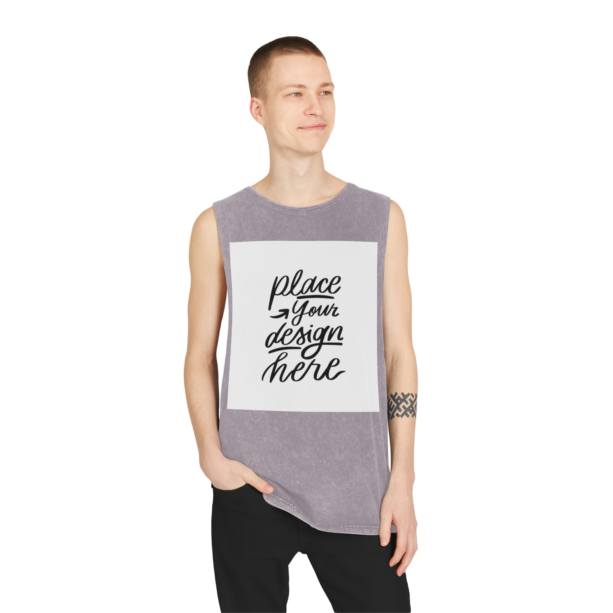 Custom Stonewash Muscle Tank — Vintage Wash Sleeveless Top