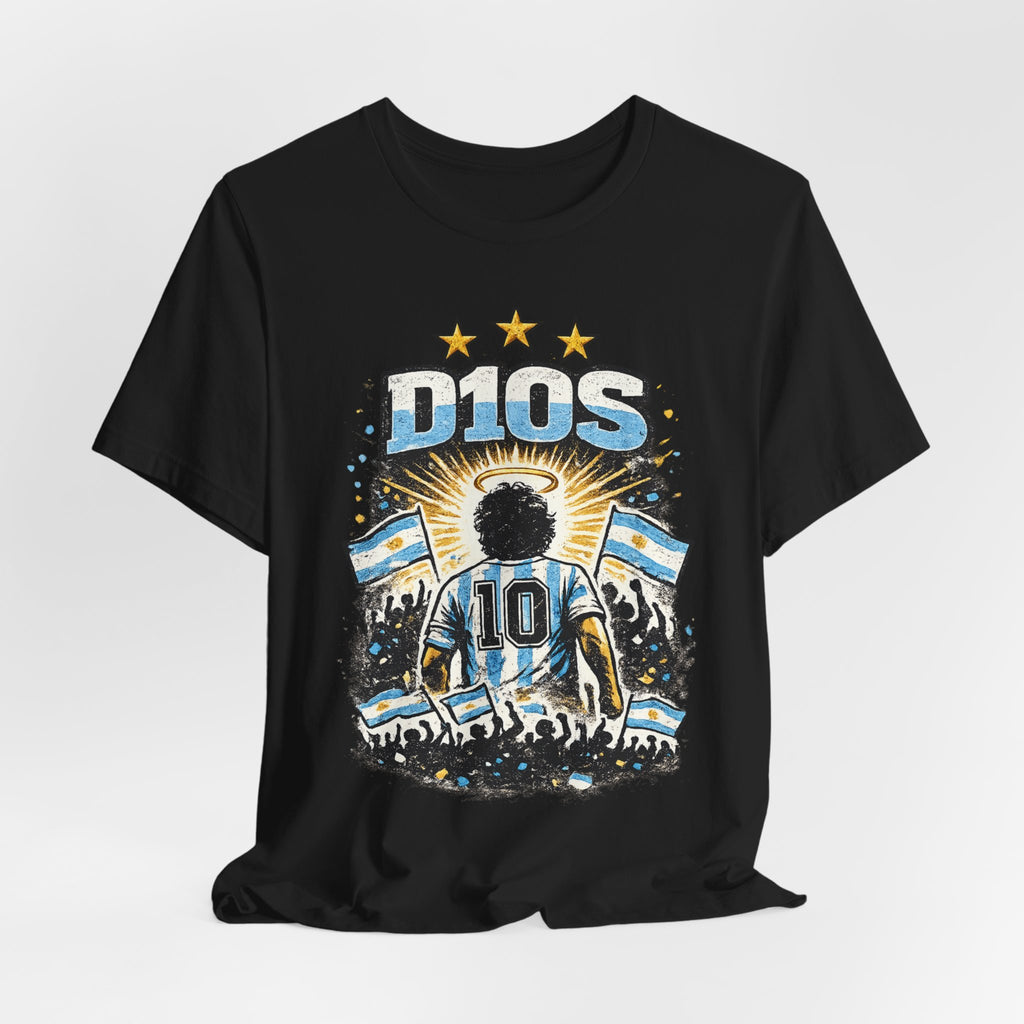 Dios 10 Argentina Soccer Tee — Maradona Tribute Football Shirt