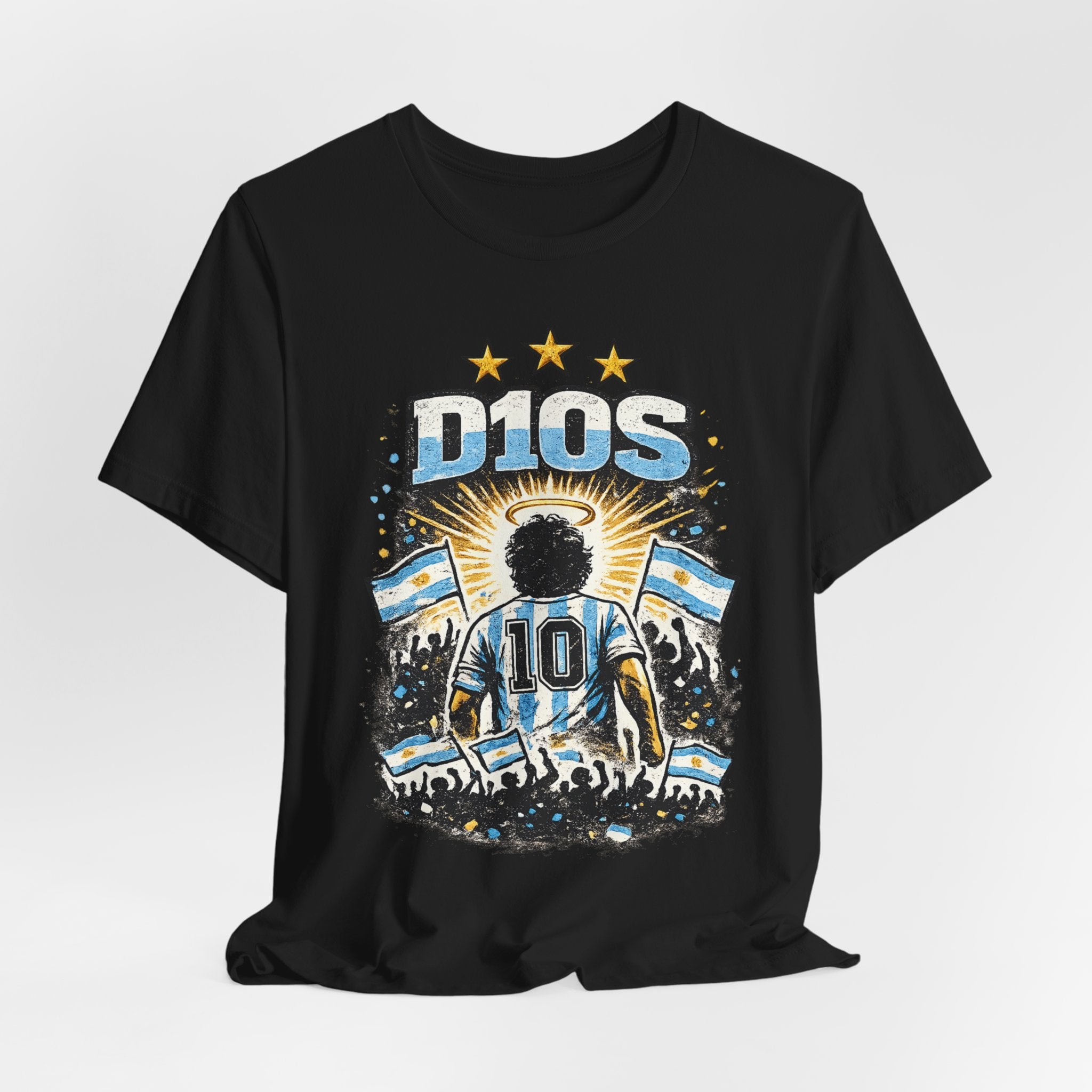 Dios 10 Argentina Soccer Tee — Maradona Tribute Football Shirt
