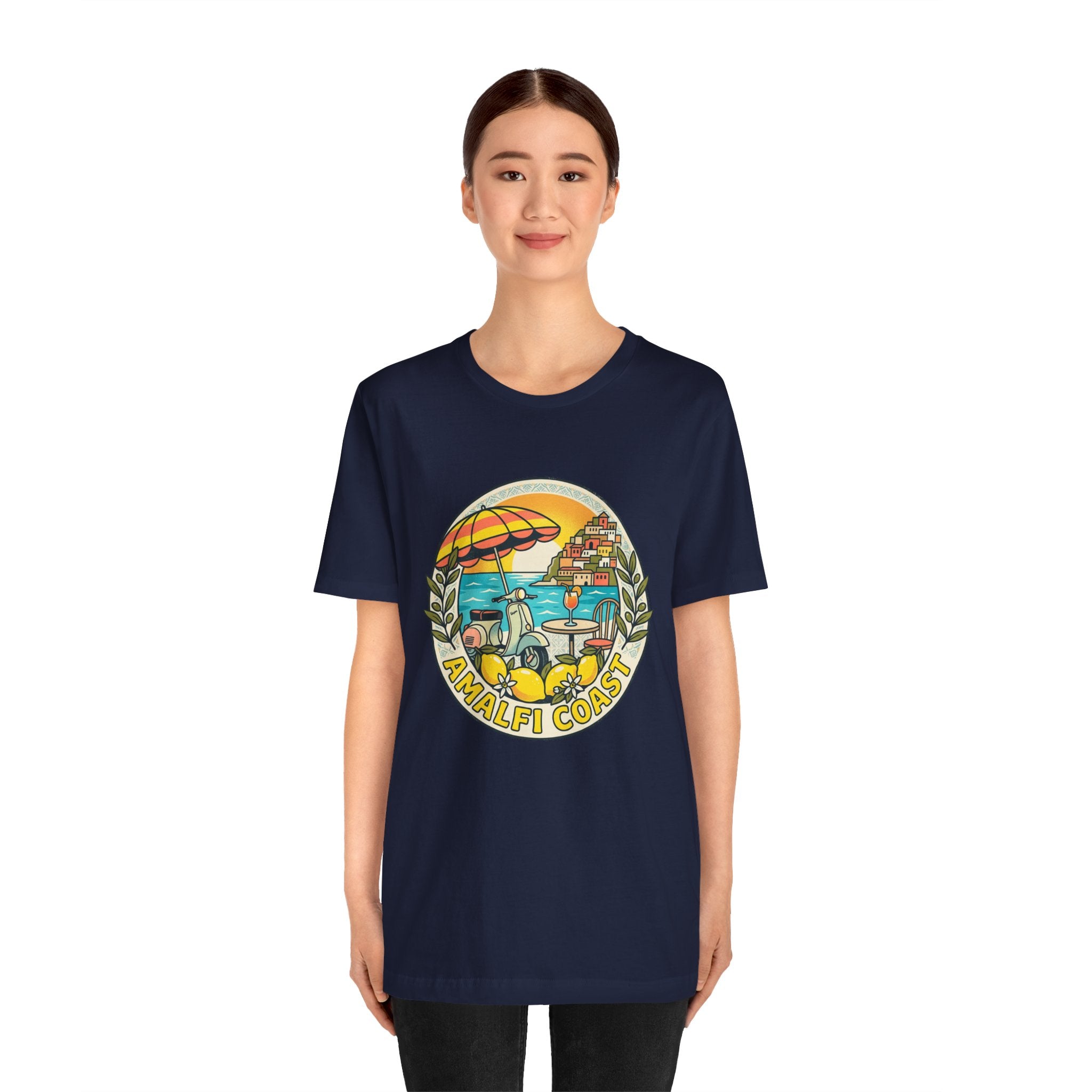 Amalfi Coast Vintage Travel Tee — Scenic Lemon & Vespa Graphic