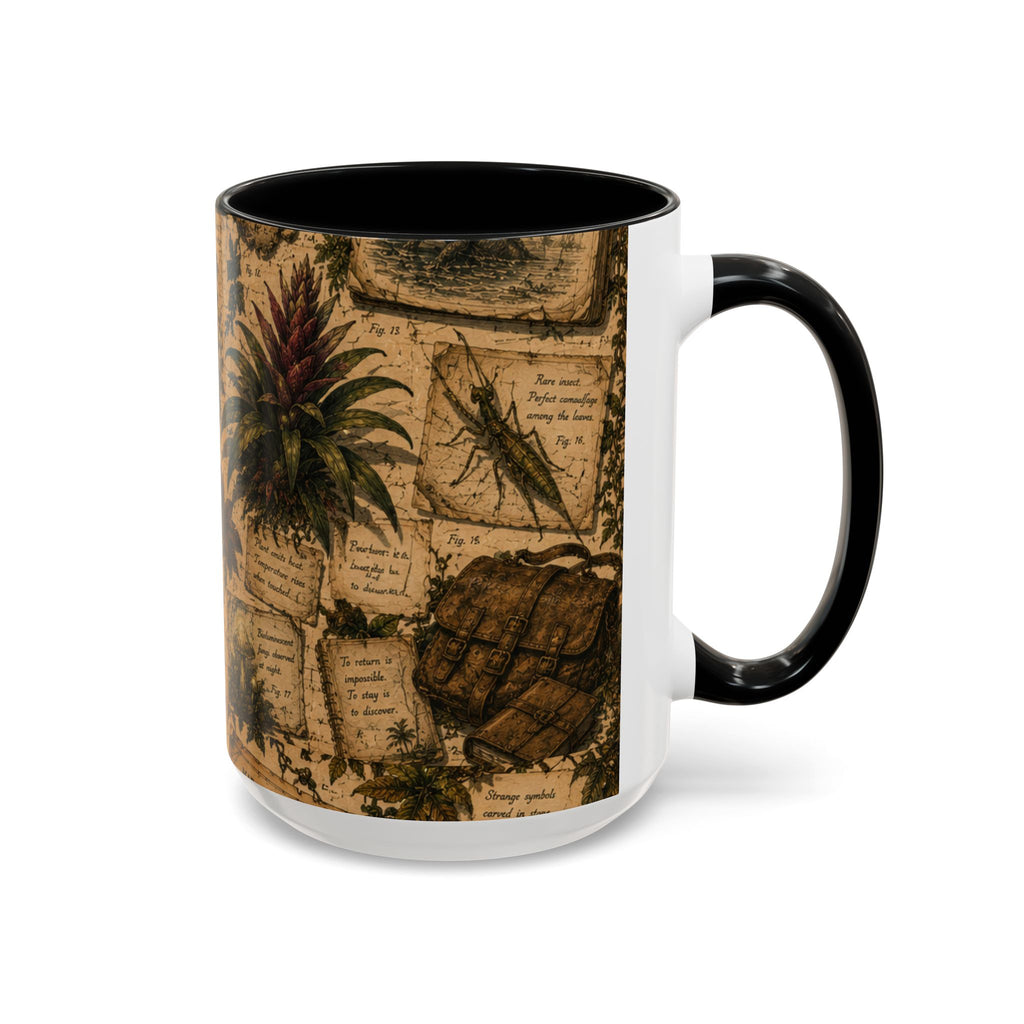 Vintage Natural History Coffee Mug — Botanical & Fossil Illustration Accent Mug