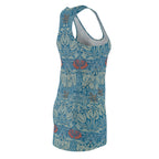 Floral Blue Racerback Dress – Vintage Inspired All-Over Print