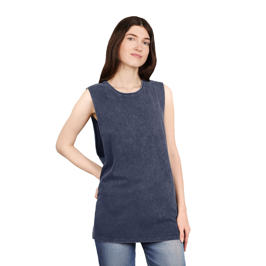 Summer Vibes Stonewash Tank Top — Retro Sunset Graphic Tank
