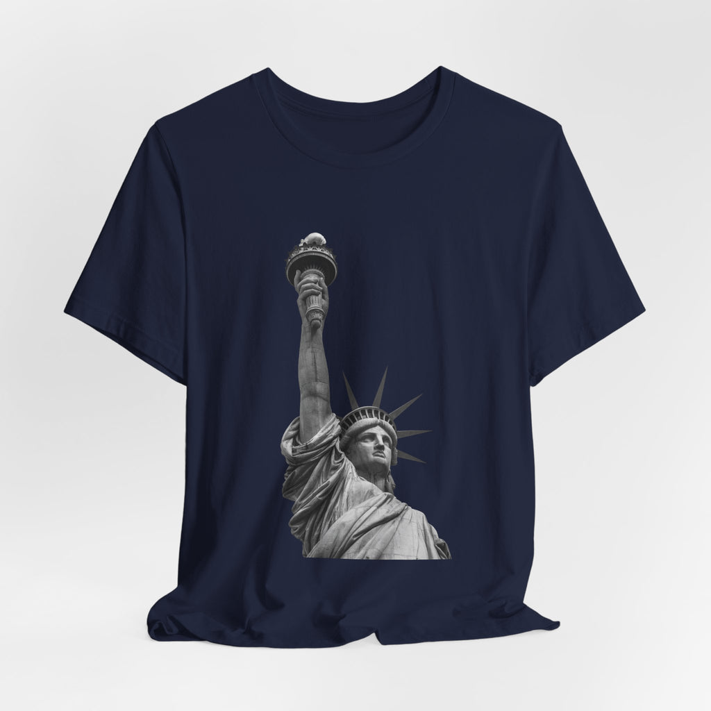 Statue of Liberty Graphic Tee — Black & White NYC Landmark T-Shirt