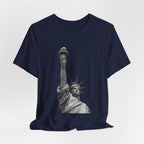Statue of Liberty Graphic Tee — Black & White NYC Landmark T-Shirt