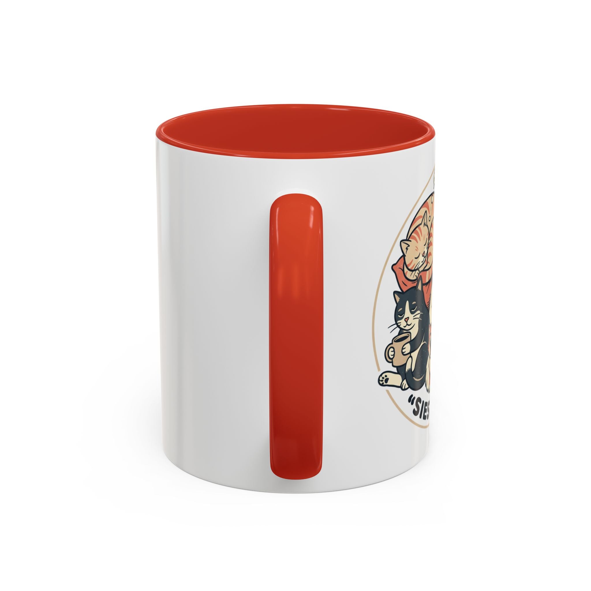 Cat Jester Accent Coffee Mug – Whimsical Vintage Cat Illustration (11/15oz)