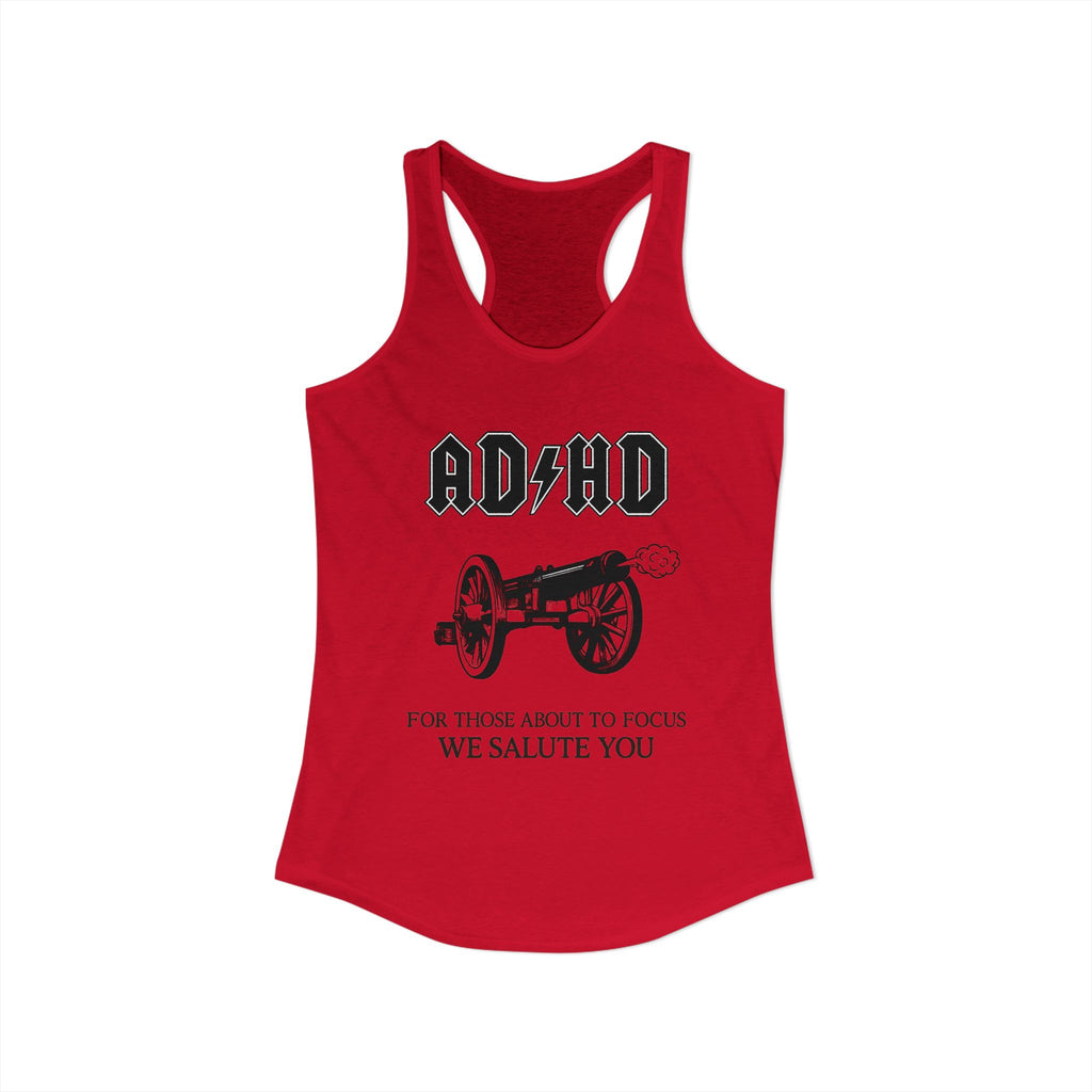 ADHD AC/DC Tank — "For Those About to Focus We Salute You" Graphic T-Shirt