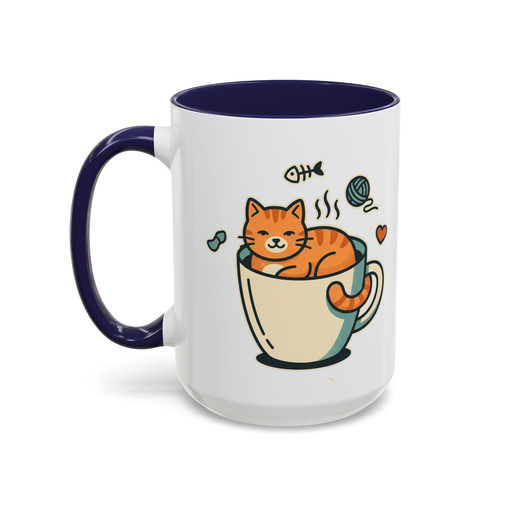 Cat in Cup Coffee Mug — Cute Cat Lover Accent Mug (11/15oz)